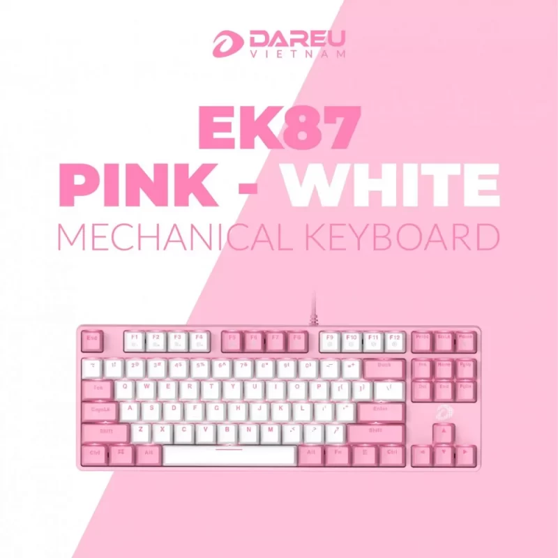 DAREU EK87 PINK WHITE - Blue switch 2 21312ESDAFSDFGSDF