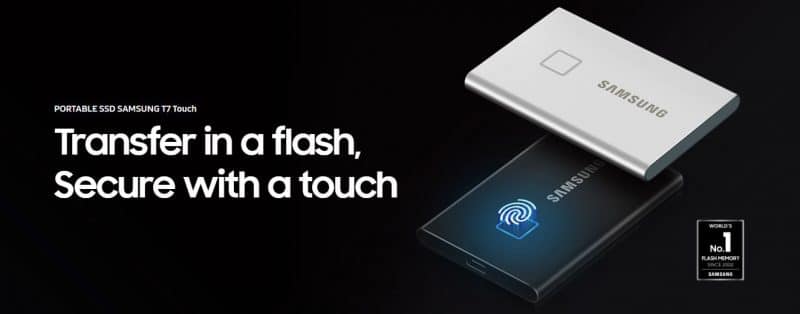 Ổ cứng di động SAMSUNG SSD T7 TOUCH PORTABLE 1TB BLACK