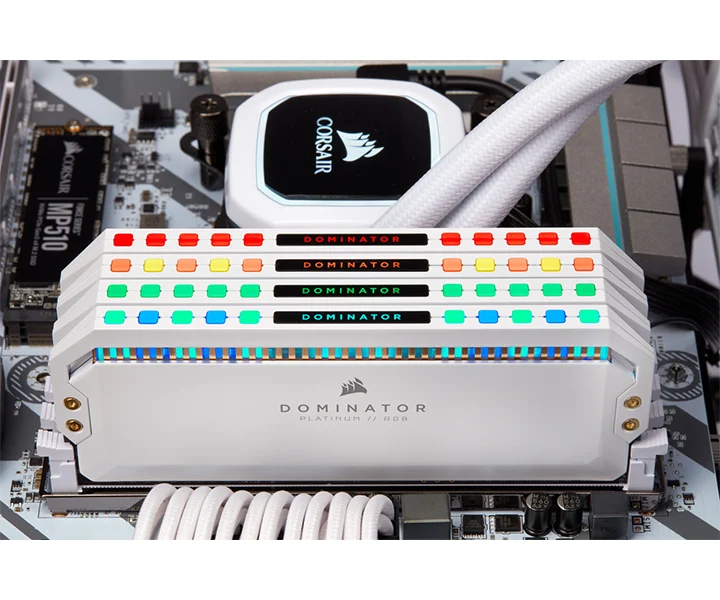 CORSAIR DOMINATOR PLATINUM RGB 16GB (2x8GB) DDR4 DRAM 3200MHz 5 CORSAIR DOMINATOR PLATINUM RGB 16GB DDR4 3200MHz WHITE