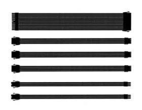 SLEEVED EXTENSION CABLE KIT(black, red /black, white /black) 1 Cooler Master PSU Sleeved Extension Cable Kit black 01