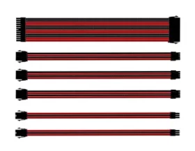 SLEEVED EXTENSION CABLE KIT(black, red /black, white /black) 2 Cooler Master PSU Sleeved Extension Cable Kit red 01