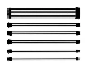 SLEEVED EXTENSION CABLE KIT(black, red /black, white /black) 3 Cooler Master PSU Sleeved Extension Cable Kit white 01