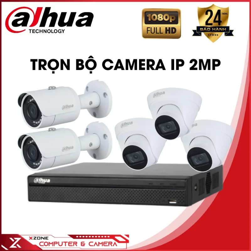 TRỌN BỘ 5 CAMERA IP DAHUA 2MP - DA05 1 trọn bộ camera dahua xzone đồng nai