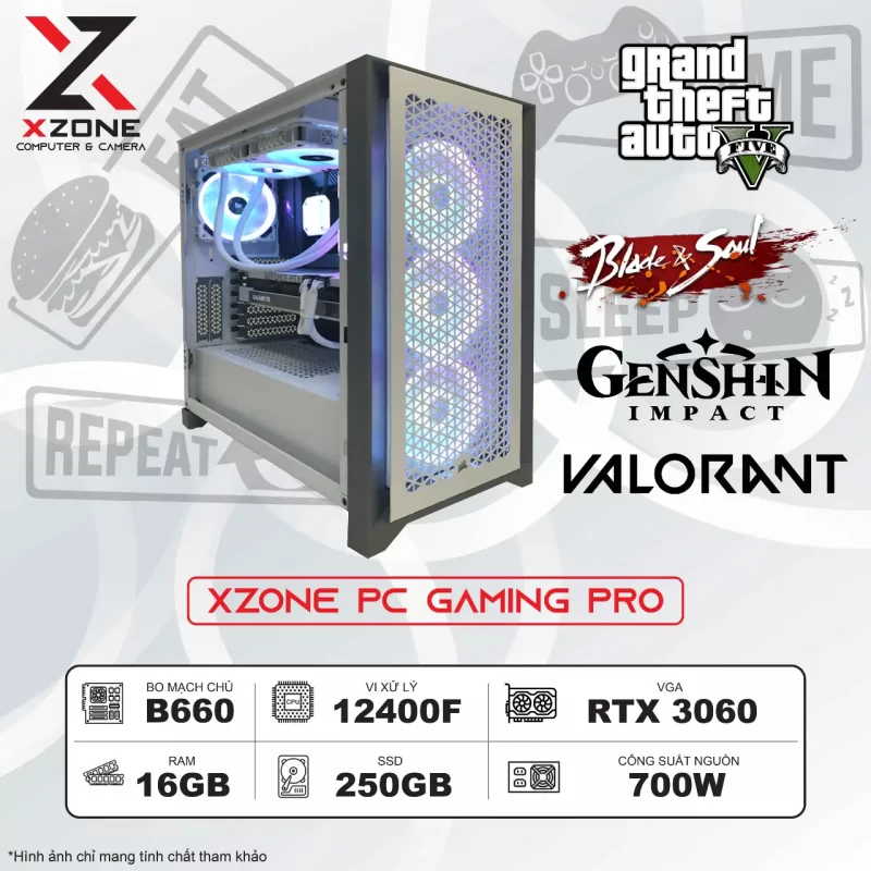 BỘ PC I5 12400F B660M-P RTX 3060 1 XZONE PC GAMING PRO