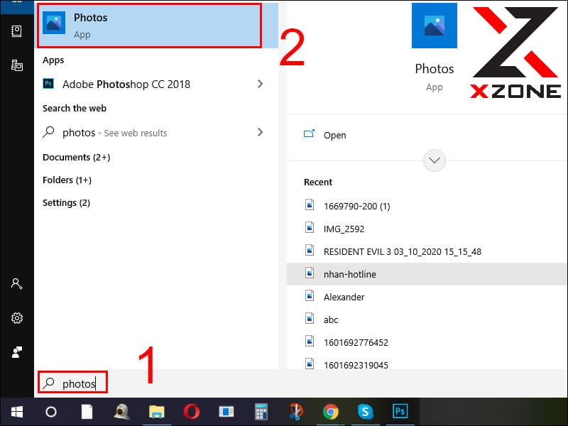 Windows Photo - gửi hình ảnh giản dị, nhanh chóng chóng